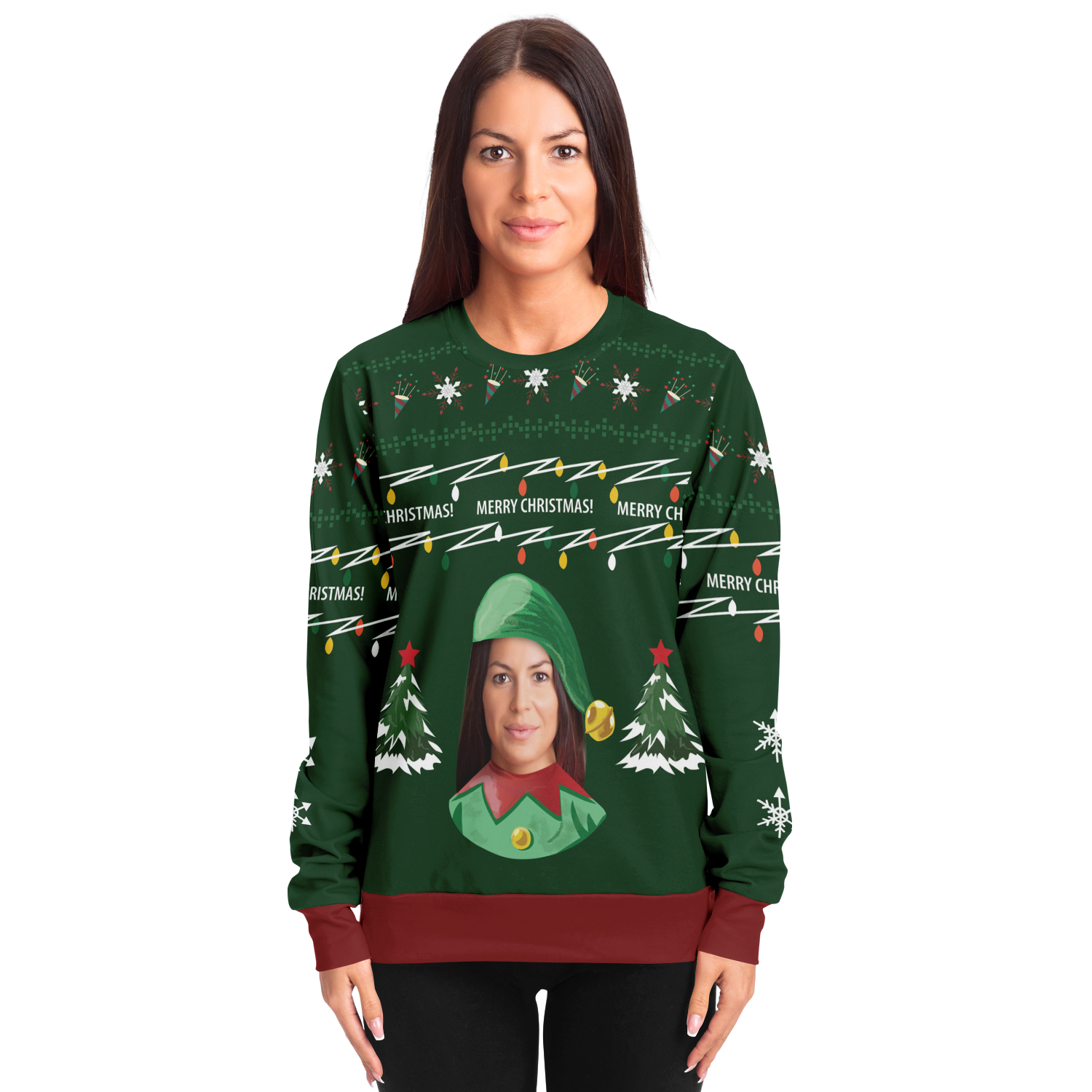 Ugly Christmas Sweater Elf (Green Female)