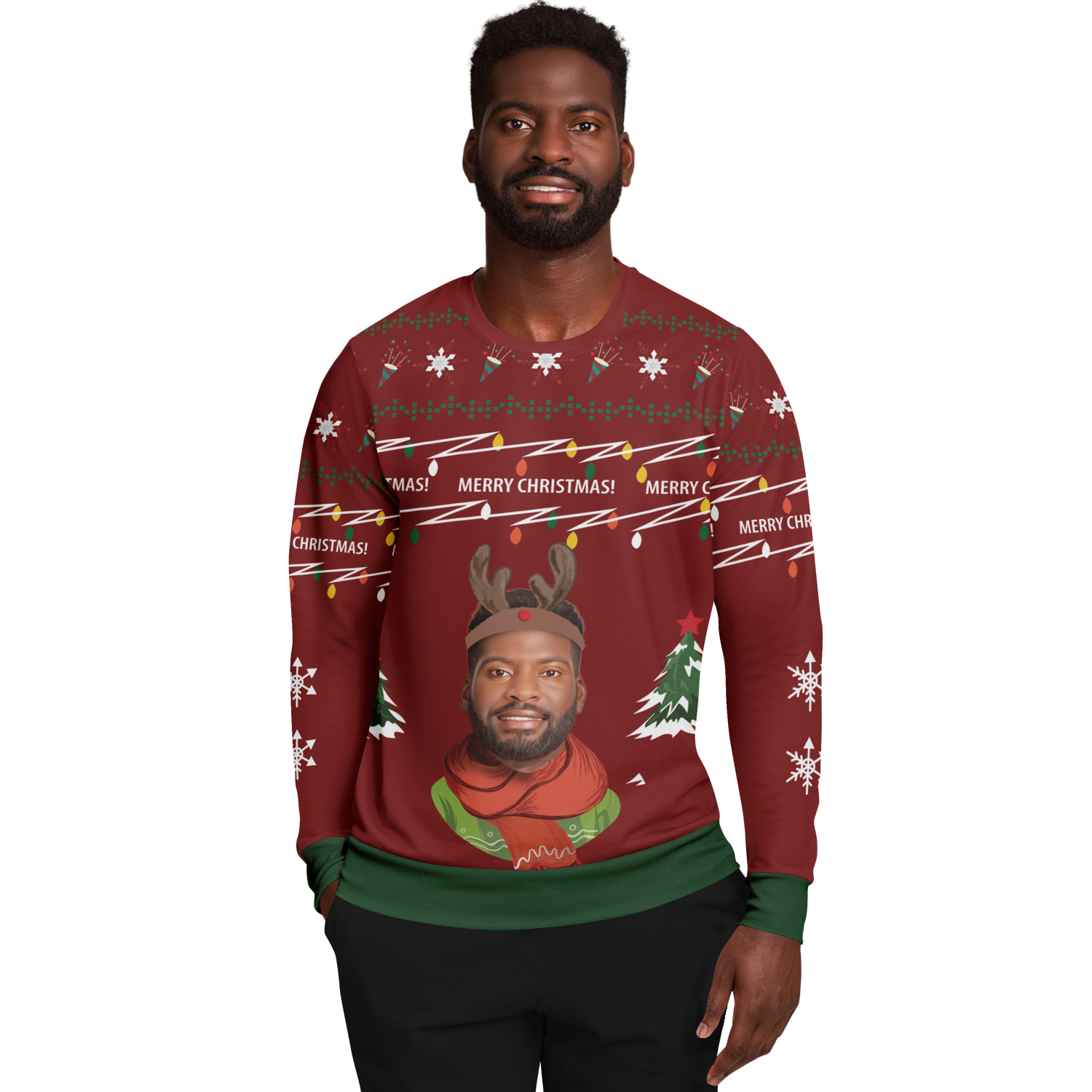 Ugly Christmas Sweater Reindeer (Red Male)