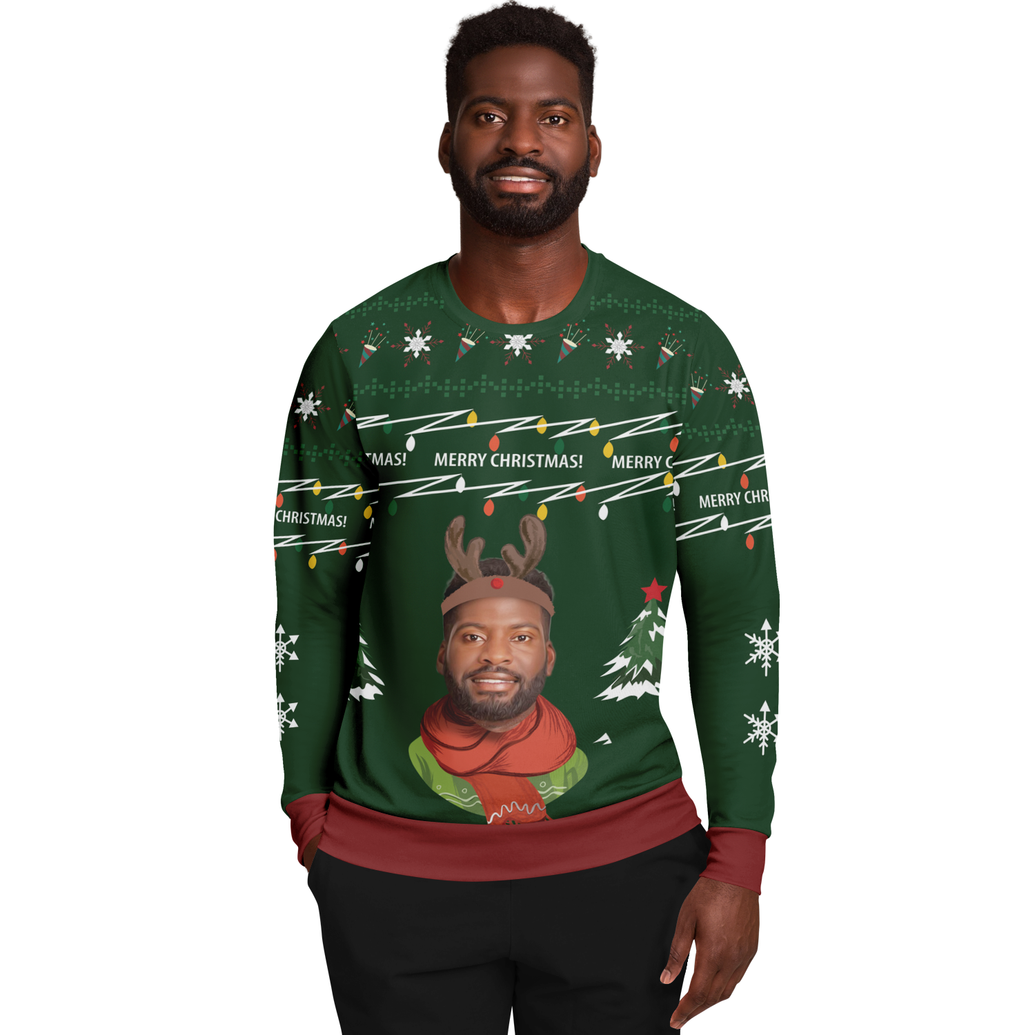 Ugly Christmas Sweater Reindeer (Green Male)