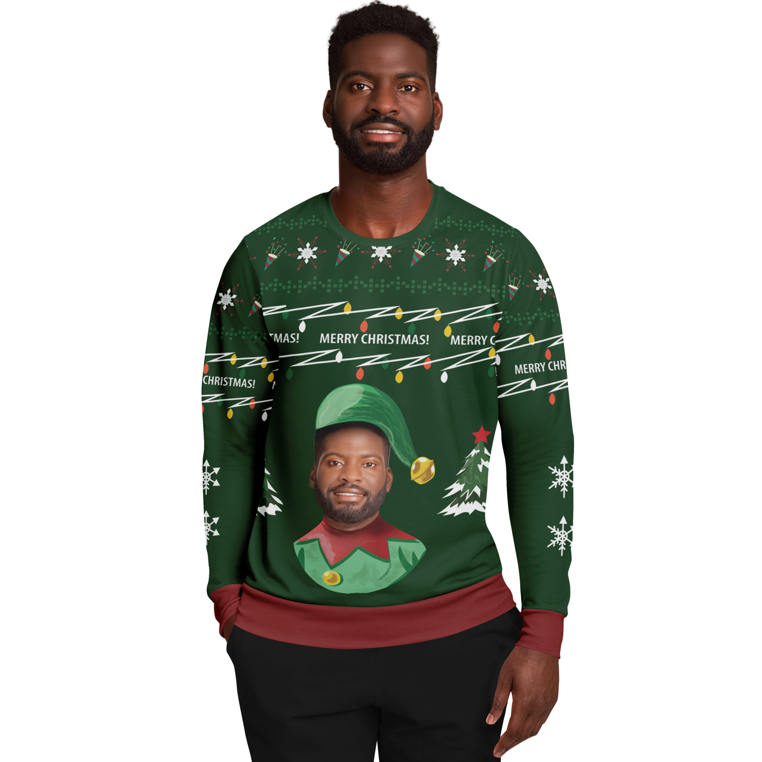 Ugly Christmas Sweater Elf (Green Male)