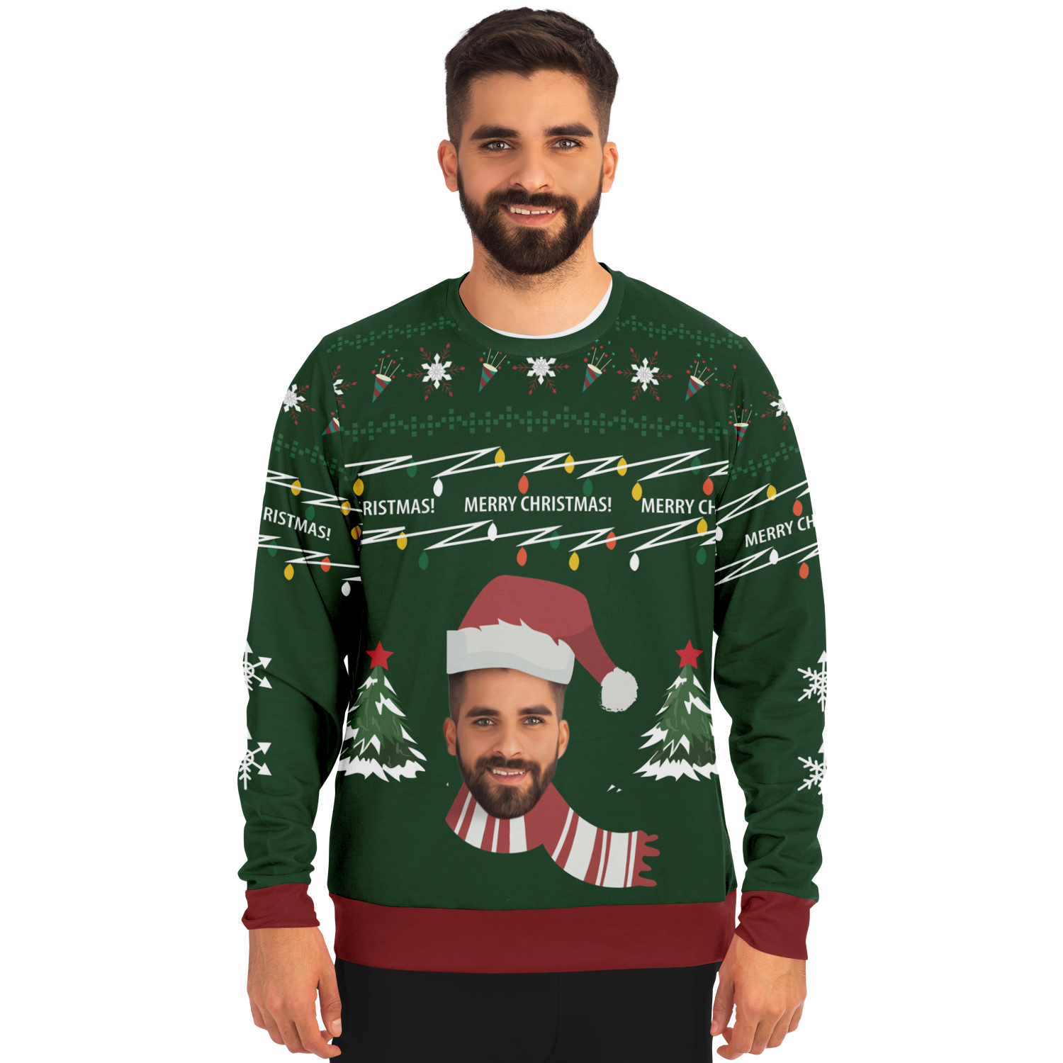 Ugly Christmas Sweater Santa (Green Male)